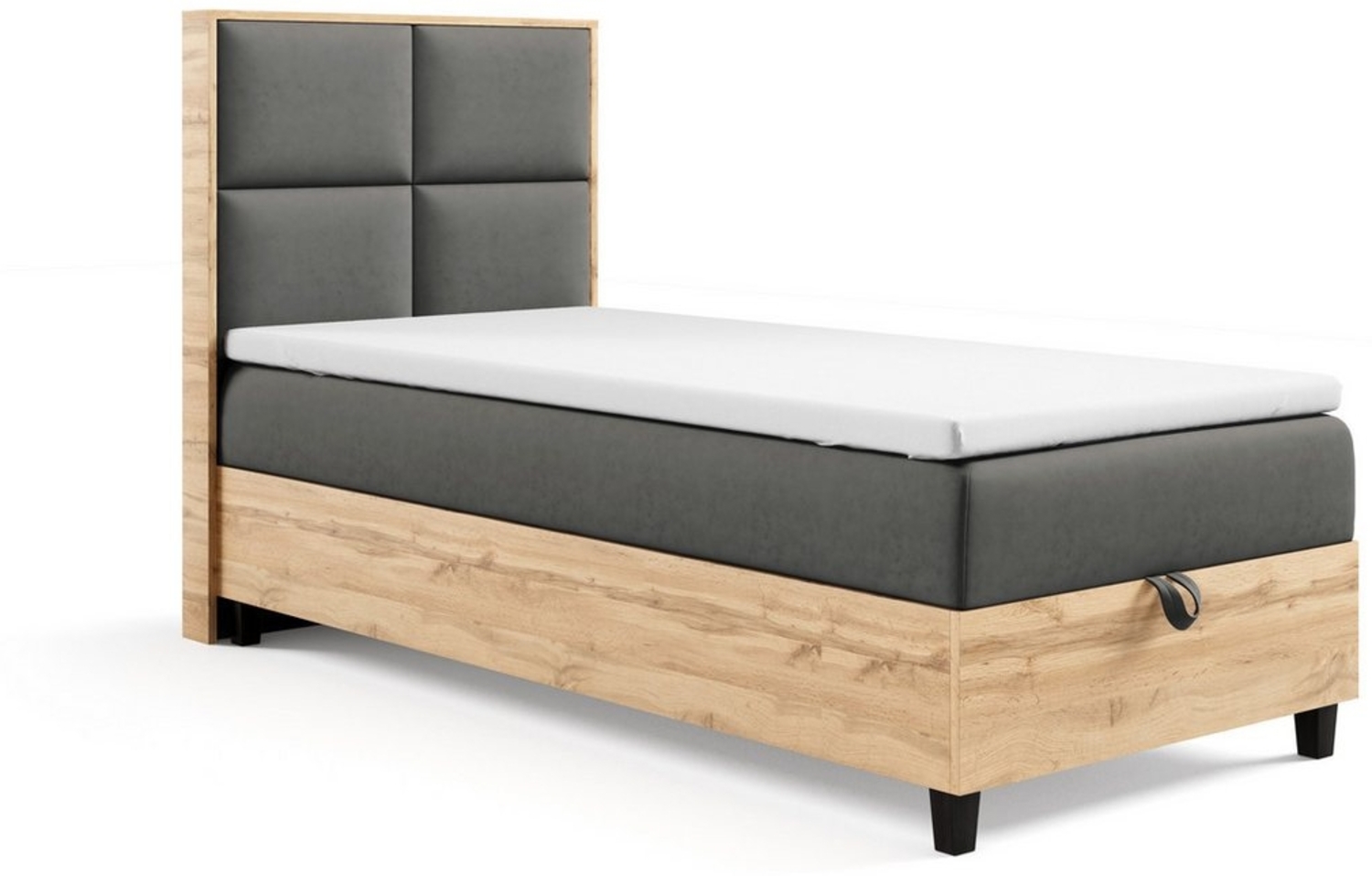 Best for Home Boxspringbett mit Bettkasten Trinity K-2 PLATE SINGLE inkl. 7 cm Topper (70x200 80x200 90x200 100x200 cm), Verschiedene Liefermöglichkeiten, TOP Preis-Leistungs-Verhältnis Bild 1