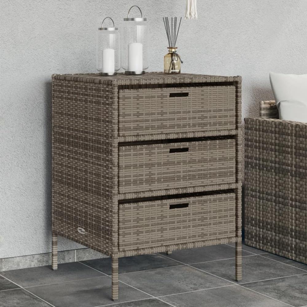 vidaXL Gartenschrank Grau 55x59x80 cm Poly Rattan 365553 Bild 1