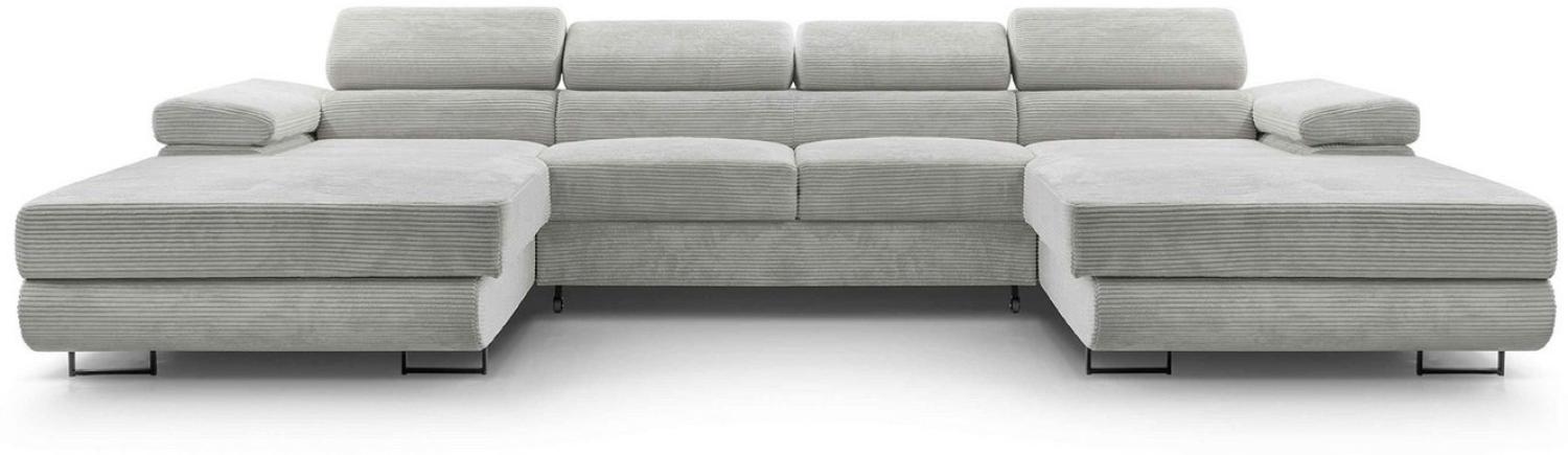 Furnix Wohnlandschaft NILLONA U Mini U-Sofa mit Schlaffunktion Bettkasten großzügig & bequem, mit Relaxfunktion Bild 1