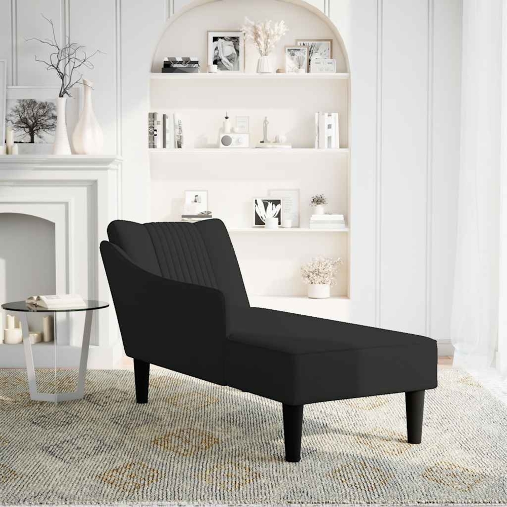 vidaXL Chaiselongue mit Rechter Armlehne Schwarz Samt 4009797 Bild 1