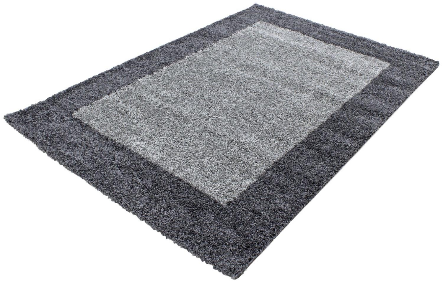 Runder Shaggy Teppich LIFE GREY 160 X 160cm Bild 1