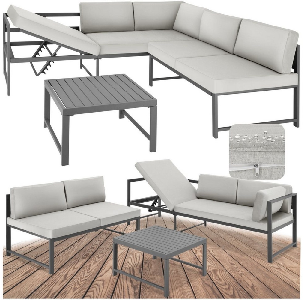 tectake Gartenlounge-Set Sitzgruppe, (Set, 3-tlg), aus Aluminium Bild 1