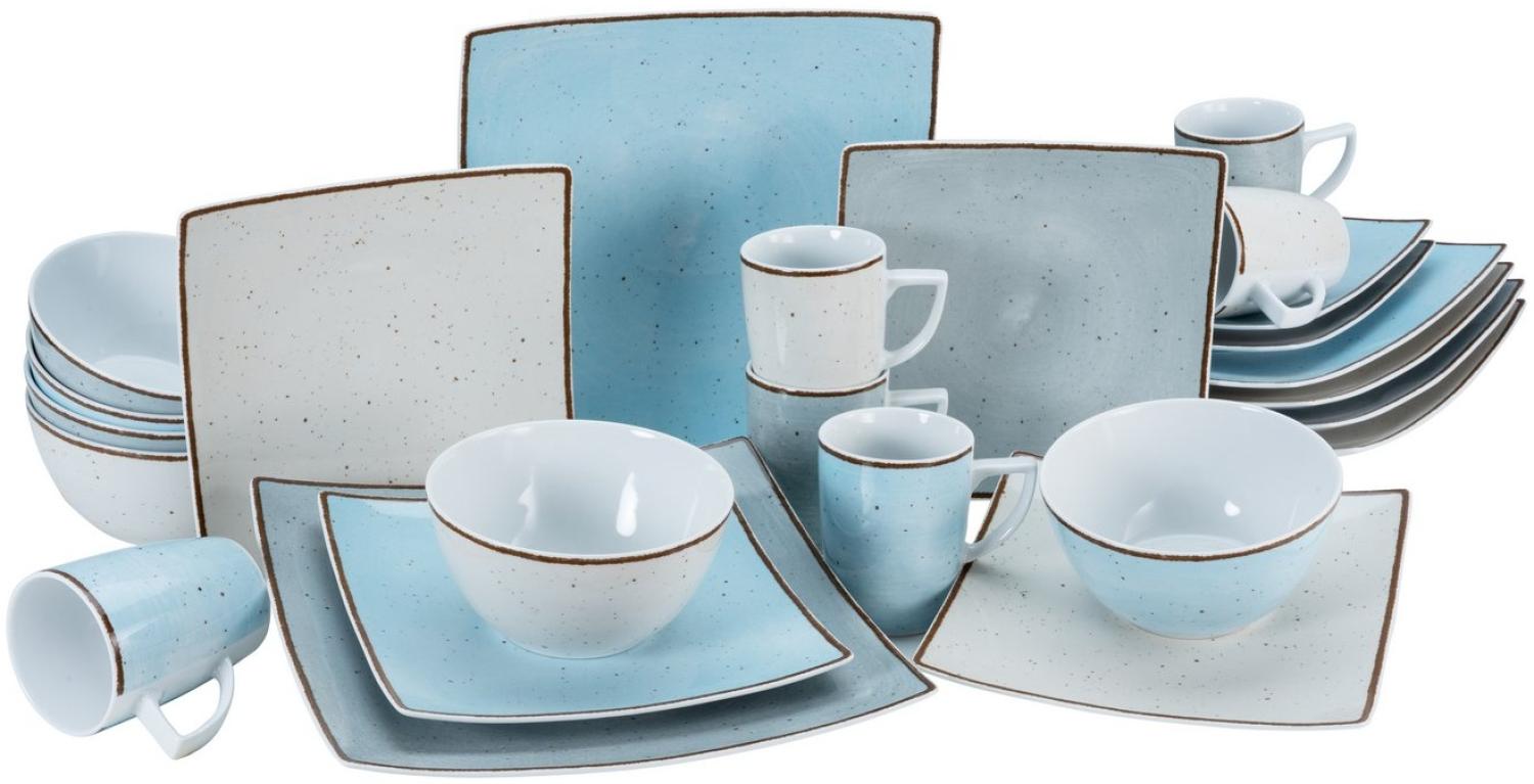 CreaTable 22705 Kombiservice New Elegance Vintage Nature für 6 Personen, Porzellan, sand/aqua (1 Set, 24-teilig) Bild 1