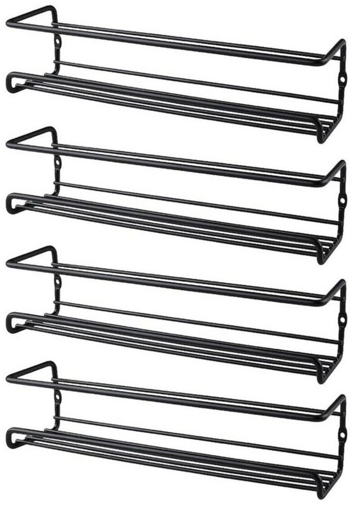 STILVORA Gewürzregal Küchenregal Metallregal Wandregal für Küche, Gewürze, Kräuter, 5-8 kg Tragfähigkeit, Jede Ebene enthält 8 Gewürzdosen,Selbstklebende Haken und Schrauben Bild 1