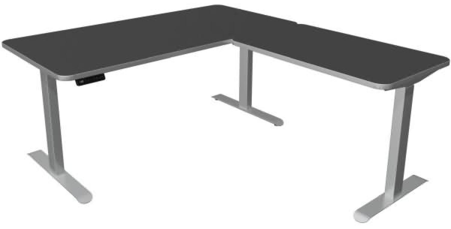 Kerkmann Schreibtisch Sitz-Stehtisch Move 3 Premium 160x80x72-121cm inkl. Anbautisch 100x60cm elektr. höhenverstellbar mit Memoryfunktion Anthrazit Bild 1