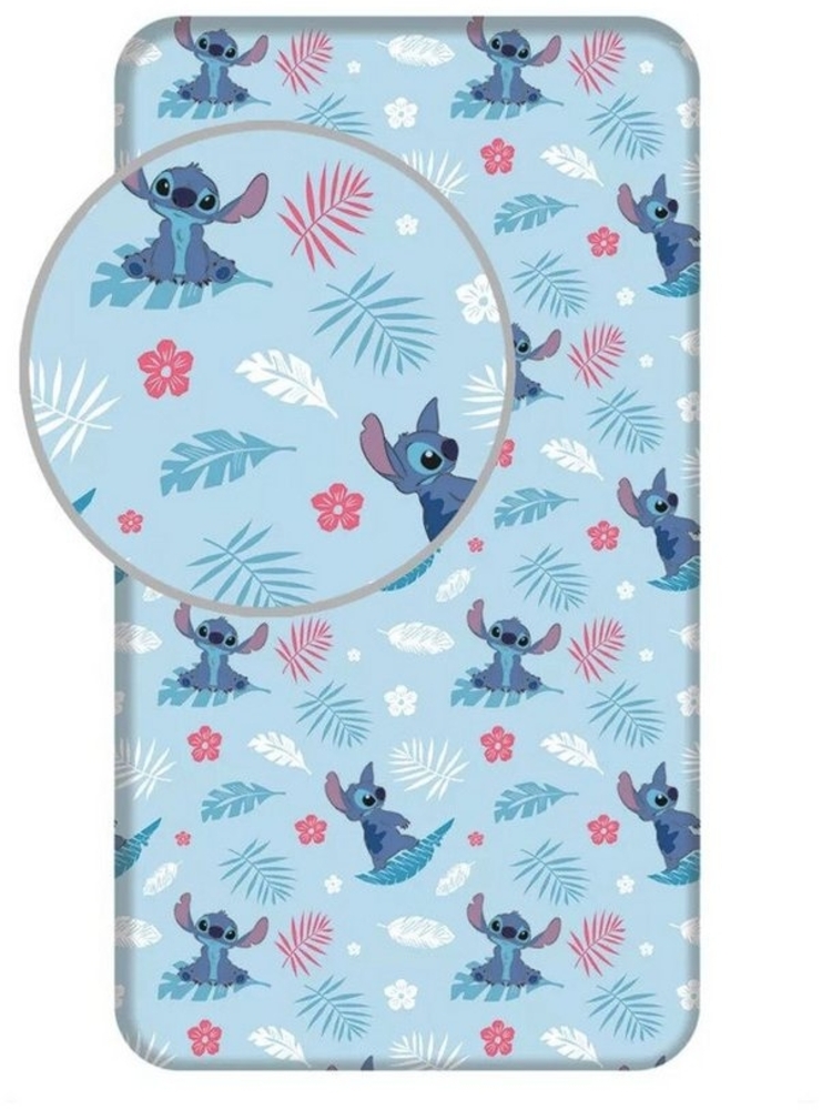 Lilo & Stitch Bettlaken 90x200 cm – Atmungsaktives Spannbetttuch aus Baumwolle Bild 1