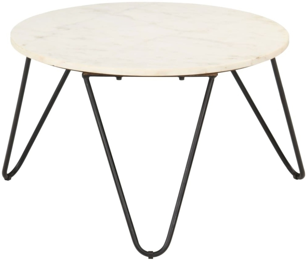 vidaXL Couchtisch Weiß 65x65x42 cm Echtstein in Marmoroptik 286446 Bild 1