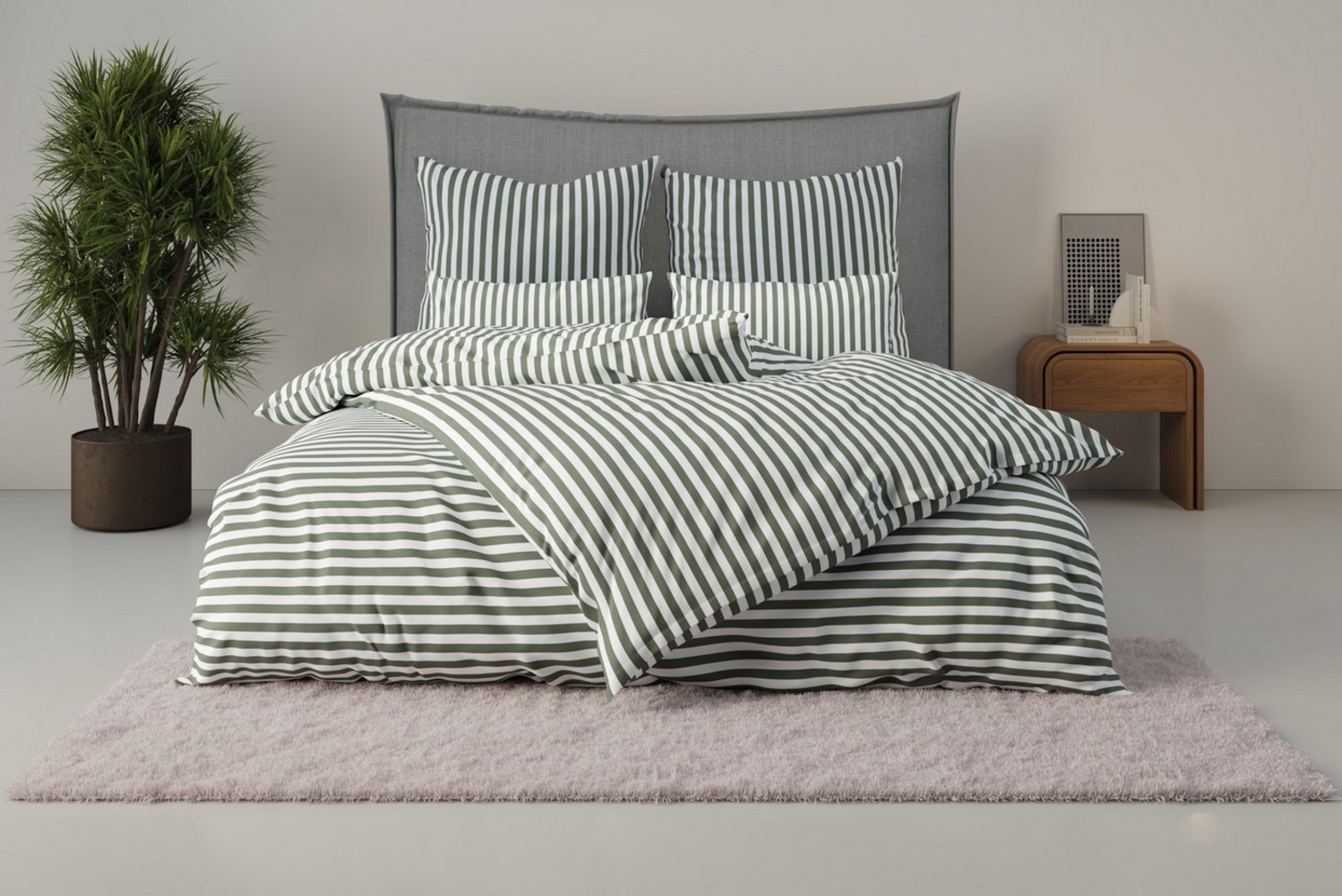 LeGer Home by Lena Gercke Bettwäsche Linnea, Renforcé, 3 teilig, aus 100% Baumwolle, Streifendesign Bild 1