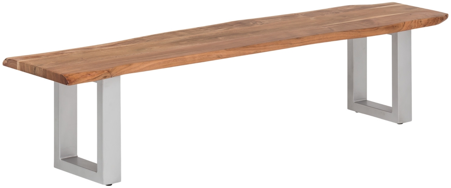 Holzbank Bullwer Akazie silberfarben 160x40 Bild 1