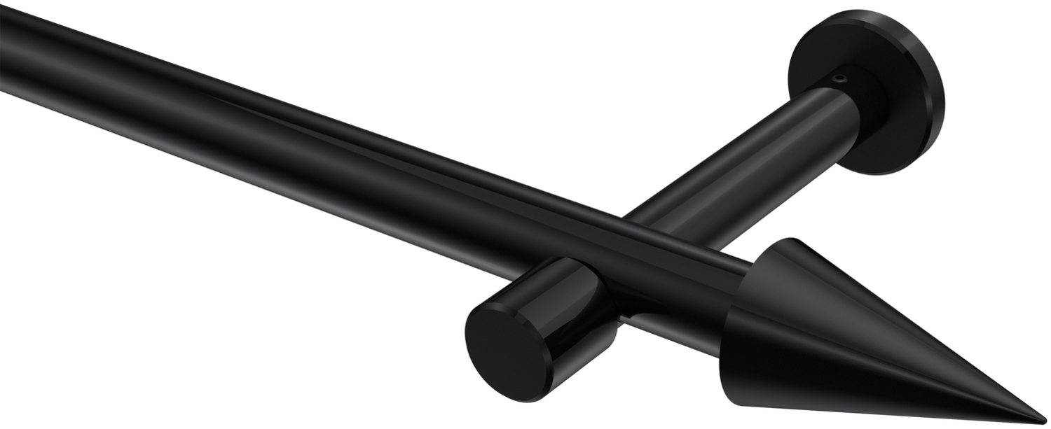 Gardinenstangen-Set Prestige Savio 200 cm, 1-läufig (ohne Ringe), 20 mm Ø Schwarz Bild 1