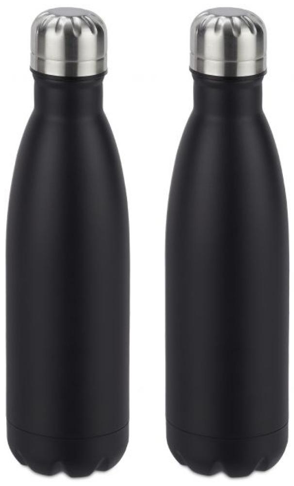 2 x Trinkflasche Edelstahl schwarz 10028159 Bild 1