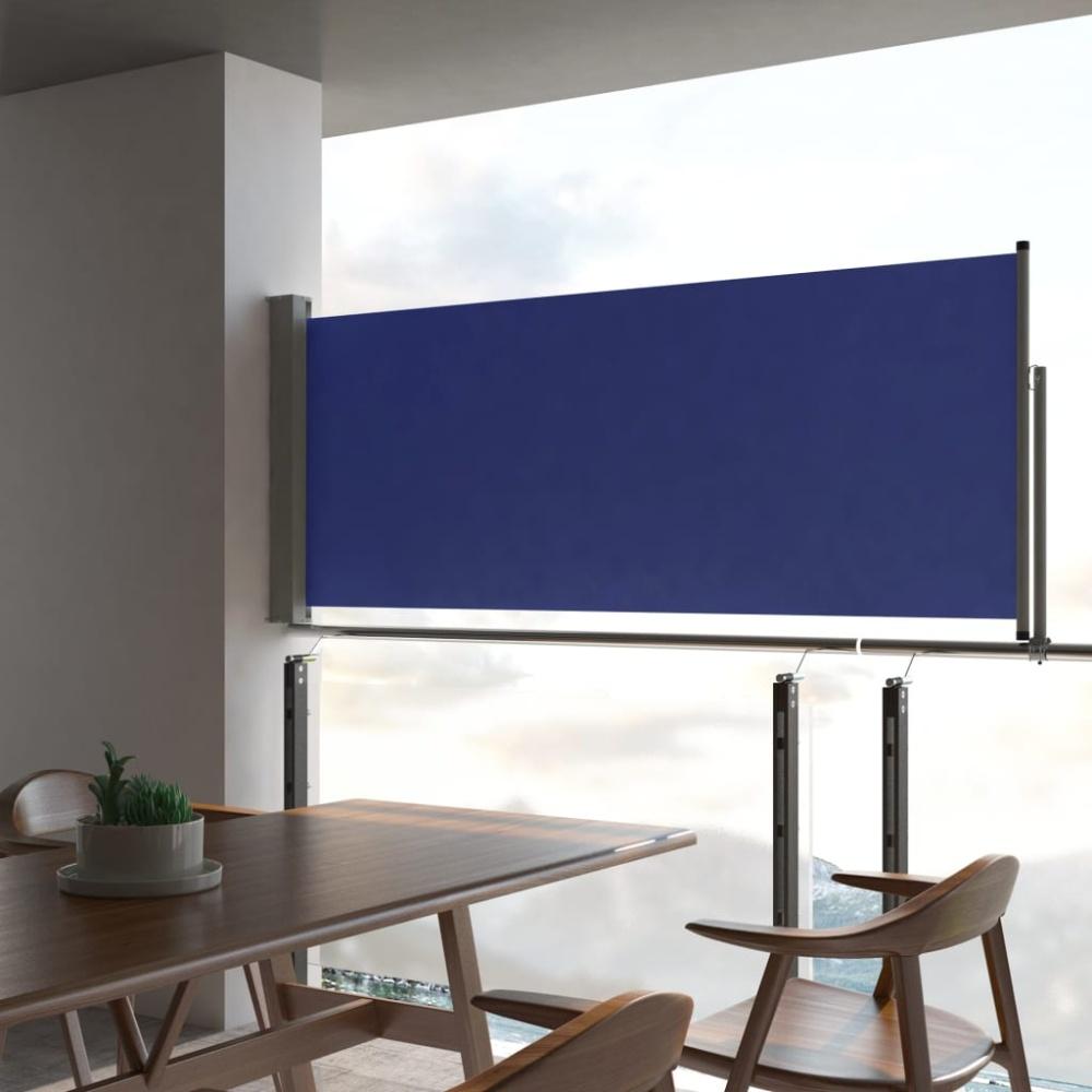 vidaXL Ausziehbare Seitenmarkise 100x300 cm Blau 48341 Bild 1