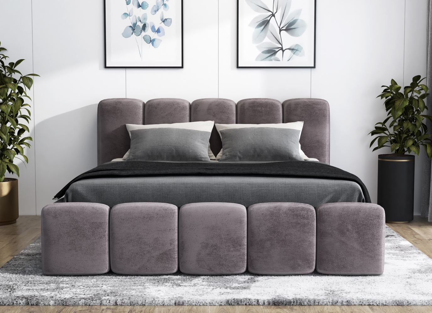A&J MöbelLand 'Sonic' Polsterbett, Polyester, Grau, 90 x 200, mit Matratze, mit Lattenrost, mit Bettkasten Bild 1