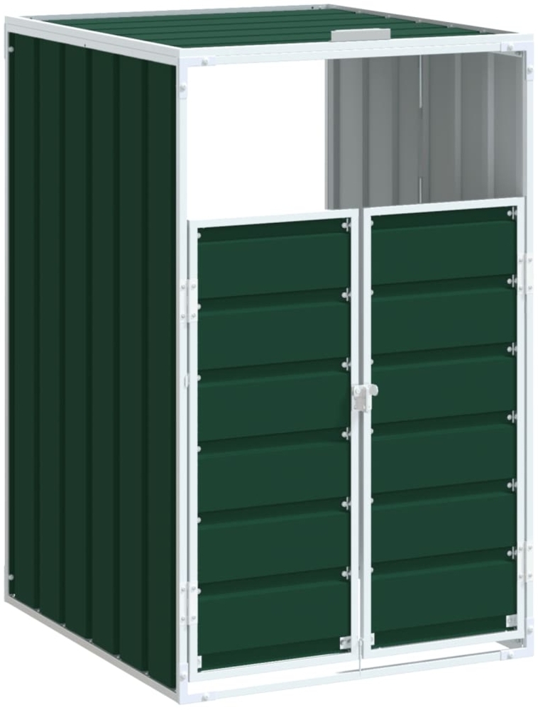 vidaXL Mülltonnenbox für 1 Tonne Grün 72x81x115 cm Stahl 4006171 Bild 1