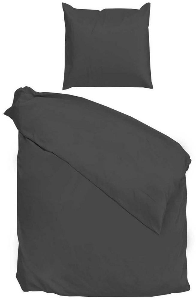 Zo! Home Mako-Satin Bettwäsche 155x220 cm Satinado uni grau Classic Anthracite Bild 1