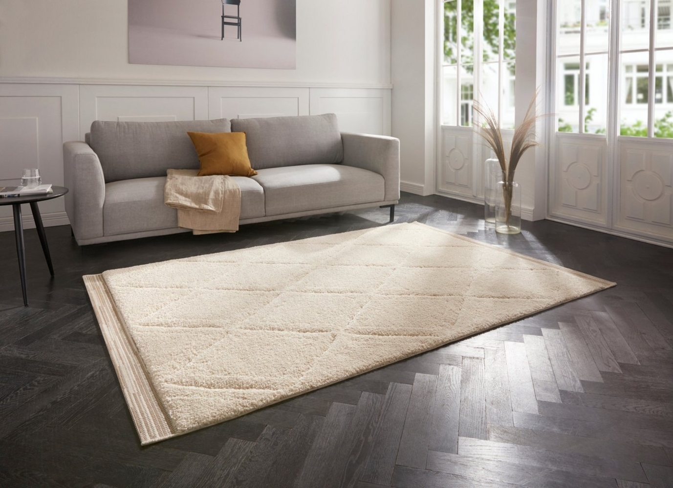 Hochflor Teppich Colin Beige - 160x230x2,2cm Bild 1