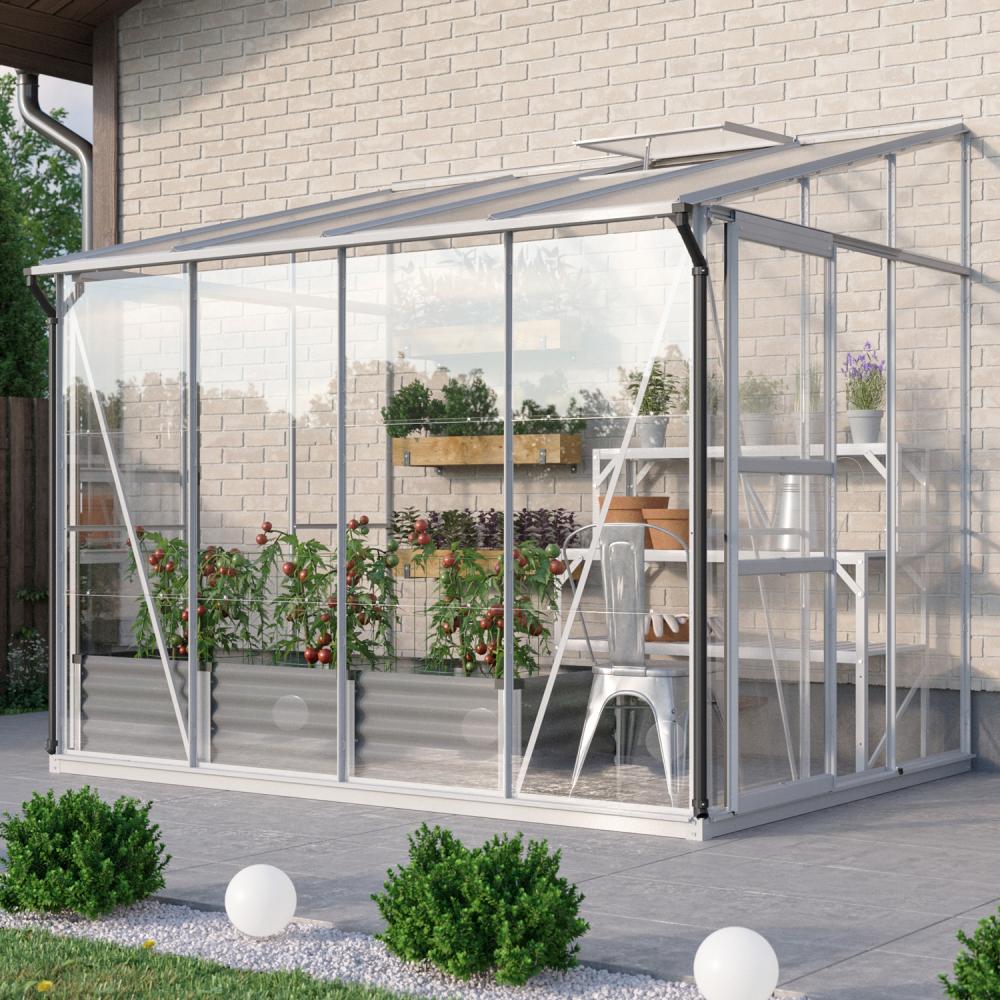 Vitavia Anlehn-Gewächshaus "Osiris 5200", aluminium eloxiert, 5,2 m²,3 mm ESG, 6 mm HKP Bild 1