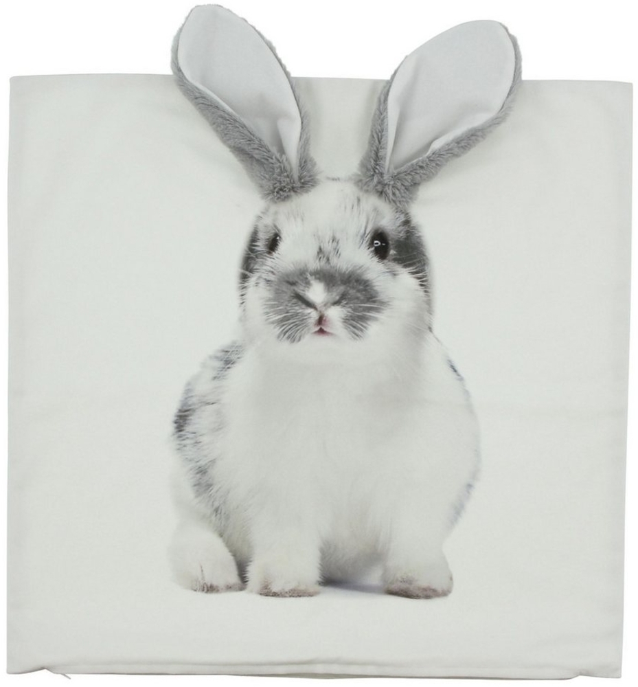 Dekoleidenschaft Kissenhülle "Hase" verschiedene Modelle, 45x45 cm, Zierkissenbezug, Kissenbezug, Osterdekoration, Zierkissenhülle mit Ostermotiv, Kuschelkissenhülle Bild 1