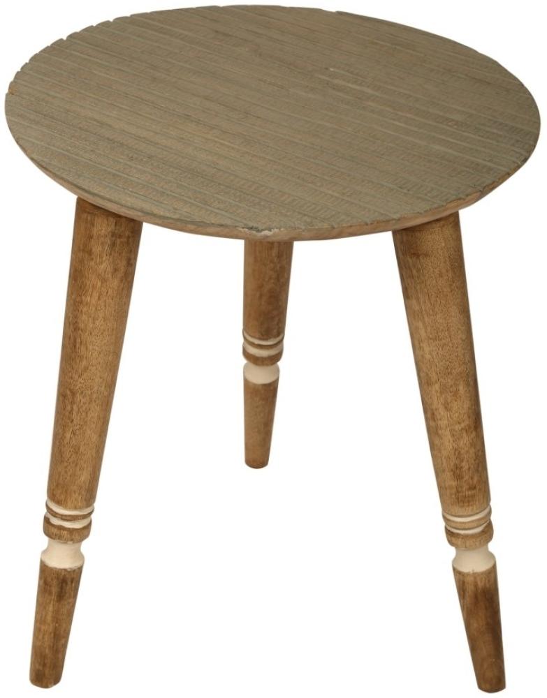 Beistelltisch Beistelltisch, Mango Holz, Tischplatte grau Holzfüsse Holz natur Bild 1