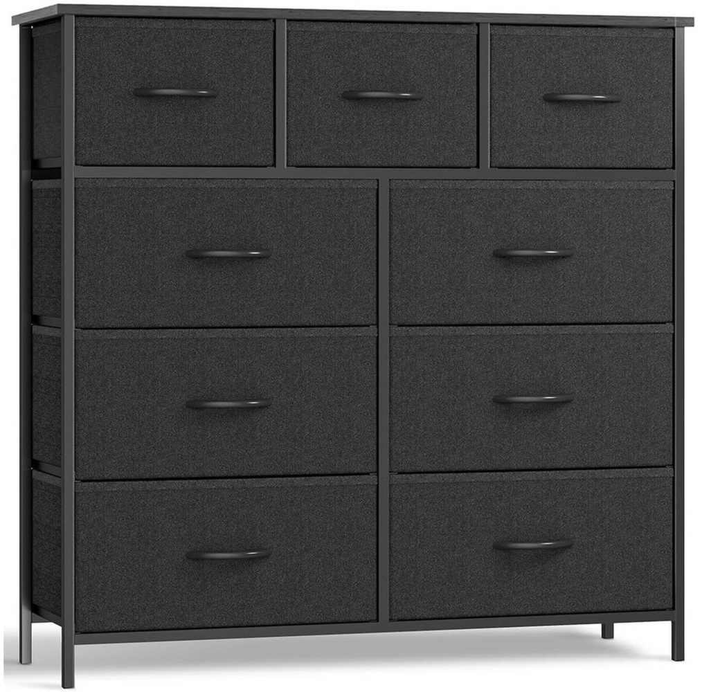 SURFOU Kommode mit 9 Schubladen Sideboard Mehrzweckschrank Schubladenschrank (mit Metallgestell Schubladen aus Stoff), für Schlafzimmer, Wohnzimmer, Kinderzimmer, Flur, Aufbewahrungsschrank Bild 1