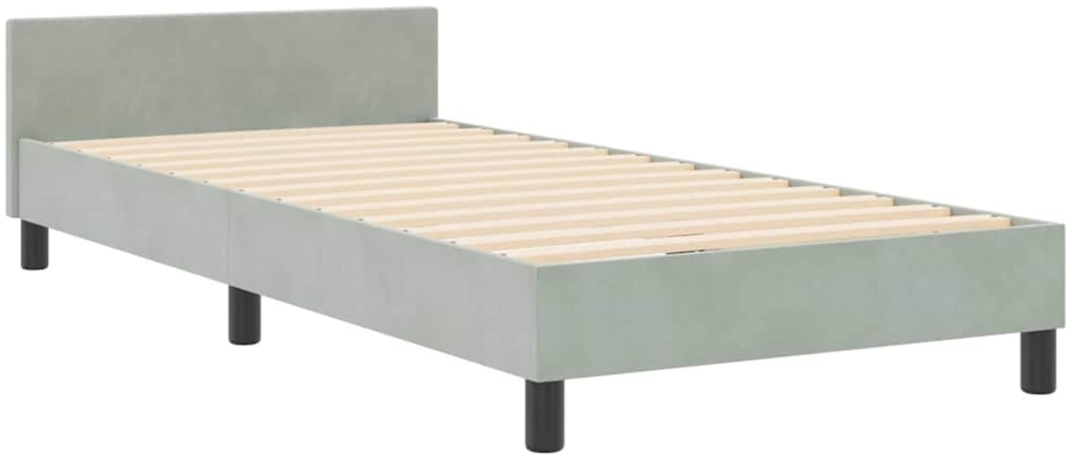 vidaXL Bettgestell mit Kopfteil Hellgrau 100 x 200 cm Samt 3344855 Bild 1