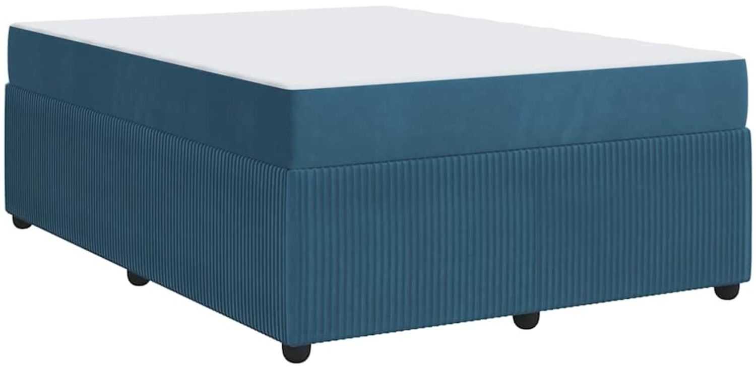 vidaXL Bettrahmen mit Matratze Blau 140 x 200 cm Stoff 3398403 Bild 1