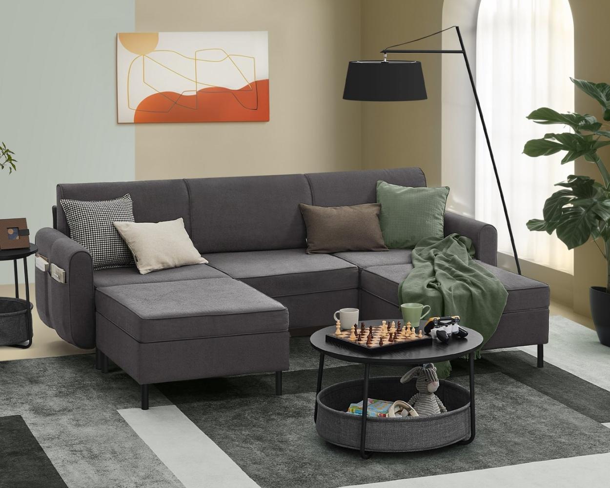 Vasagle Ecksofa, 5 Teile, Modulares Sofa, 5-Sitzer, Schlafsofa, U-förmiger Couch mit Armlehnen Bild 1