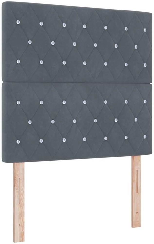 vidaXL Boxspringbett mit Matratze Dunkelgrau 120 x 190 cm Samt 3339753 Bild 1