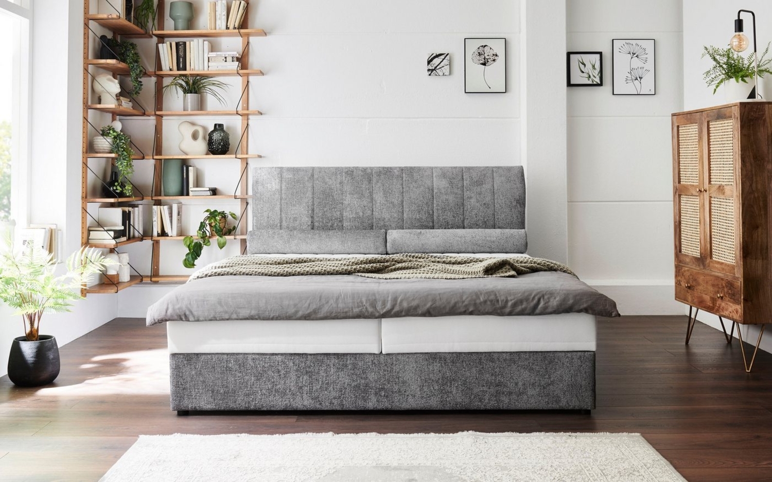 ATLANTIC home collection Boxbett ALISIA, mit Taschenfederkern, Bettkasten und Kissenrolle im Originalbezug Bild 1