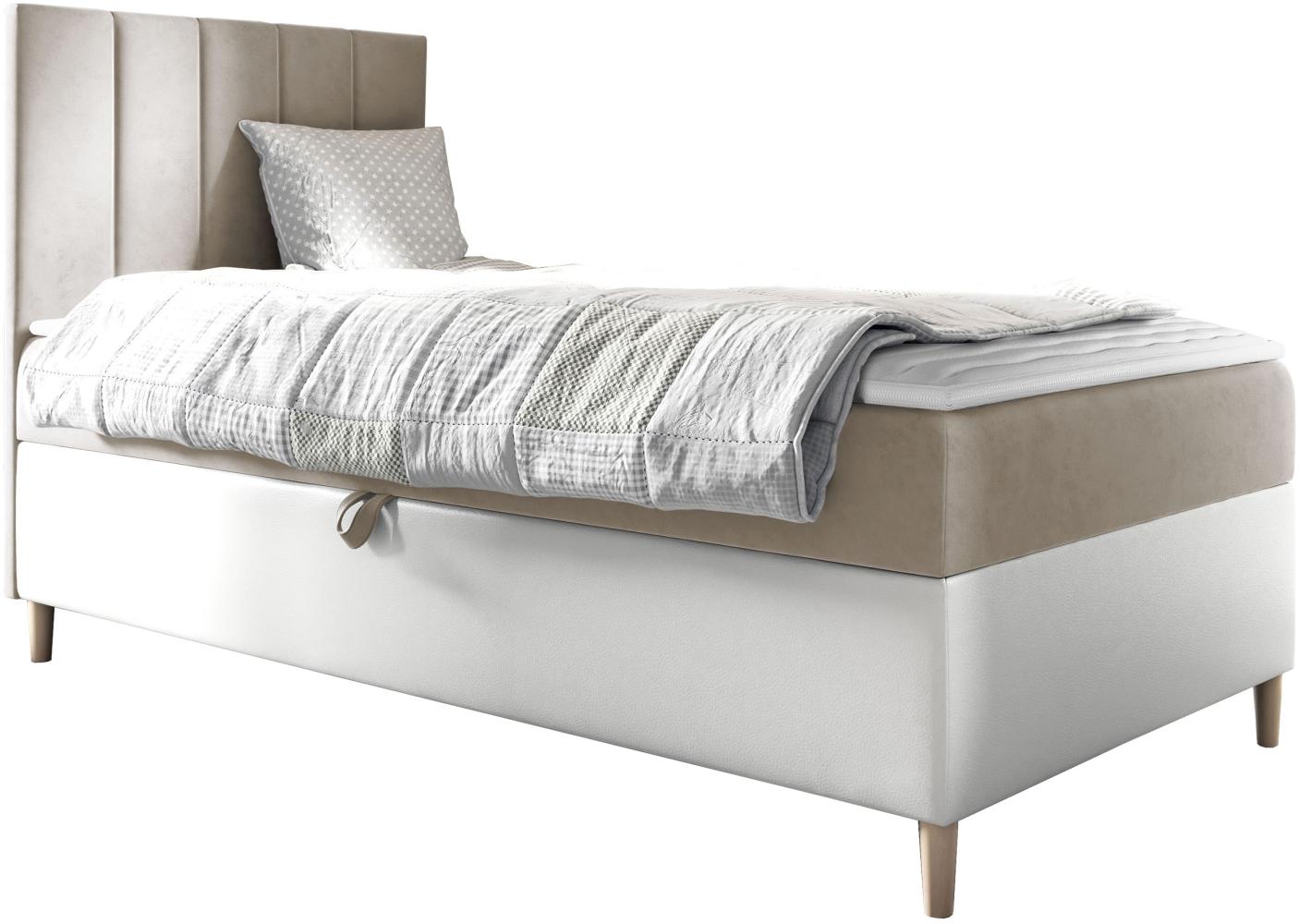 Boxspringbett Chapeni 'Junior 1' beige 100 x 200 cm Links Bild 1