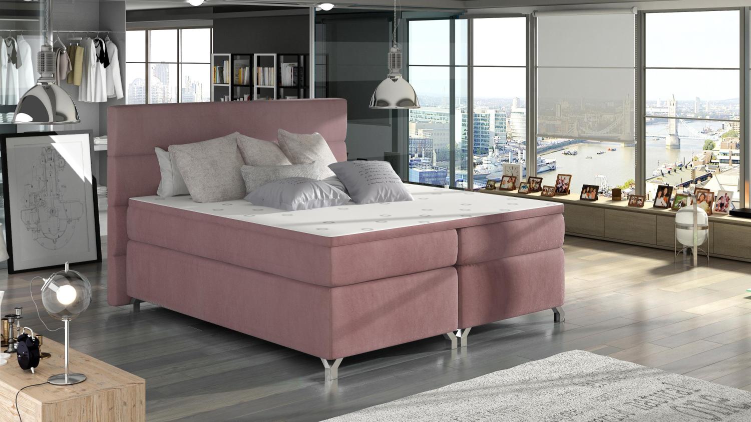 Wohnideebilder Amadeo 160X200 Rosa Boxspringbett BAO_17_1.6 Bild 1