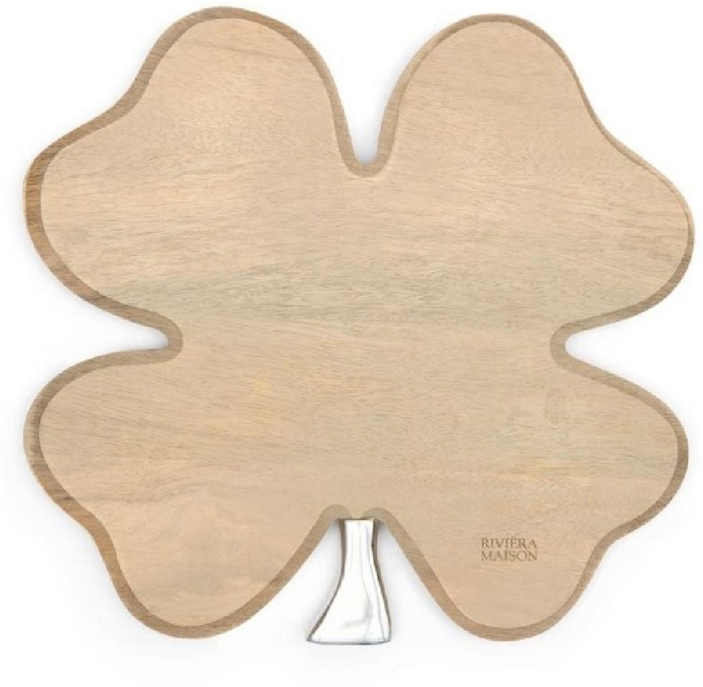 Rivièra Maison Schneidebrett Servierbrett Schneidebrett Kleeblatt Lucky Clover Chopping Board Bild 1