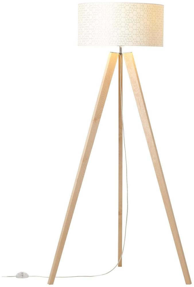 Brilliant Leuchten No. 94970-75 Galance Standleuchte 1-flammig holz hell weiß E27 158cm Bild 1