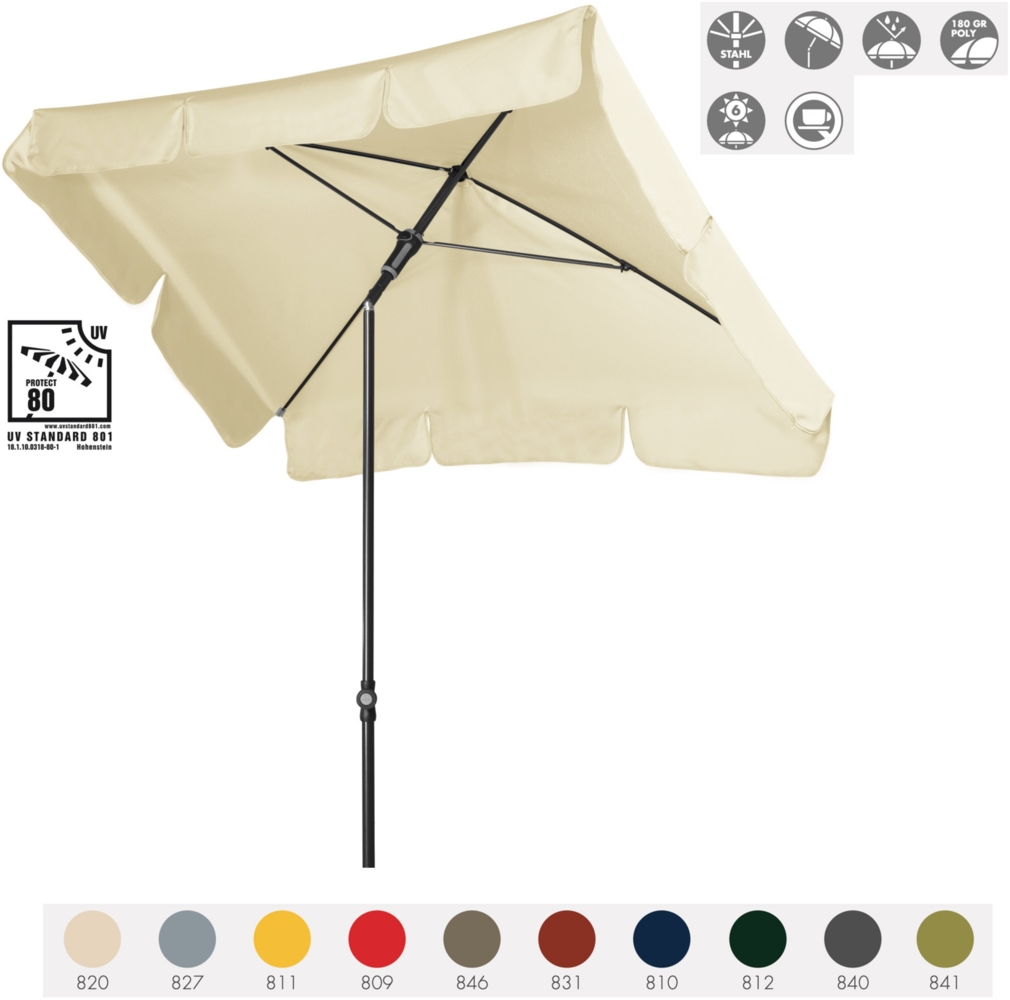 Doppler Sunline Waterproof Neo 185 x 120 cm Sonnenschirm in 10 Farben Mittelmastschirm Balkonschirm 812 Dunkelgrün Bild 1