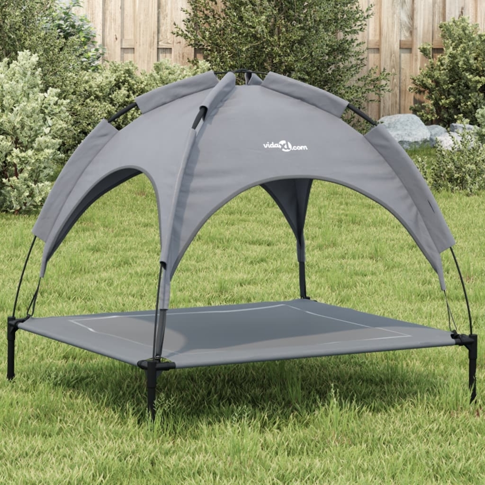 vidaXL Hundeliege mit Dach Anthrazit Oxford-Gewebe und Stahl 172598 Bild 1