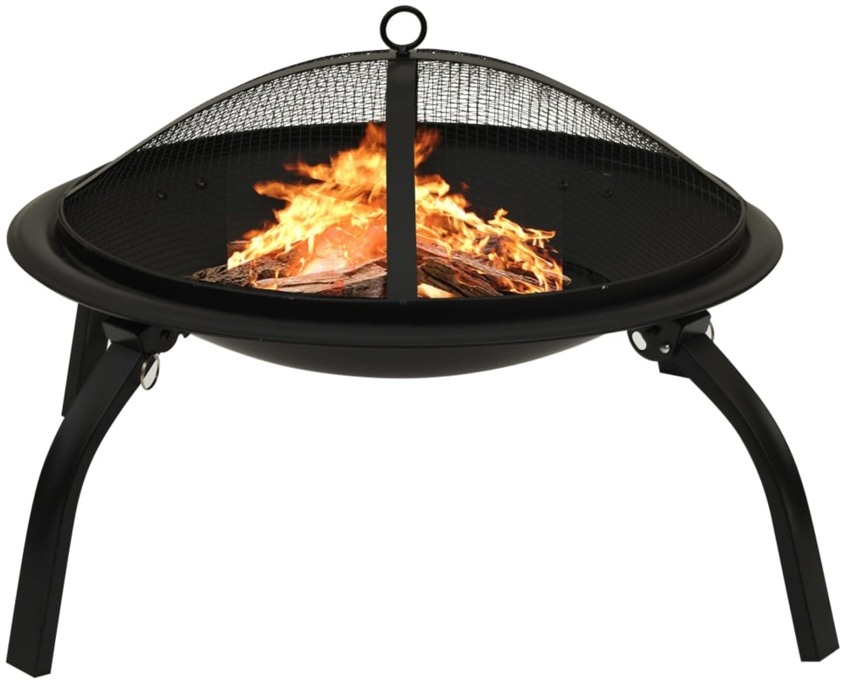 vidaXL 2-in-1 Feuerstelle und Grill mit Schürhaken 56 x 56 x 49 cm Stahl 313352 Bild 1