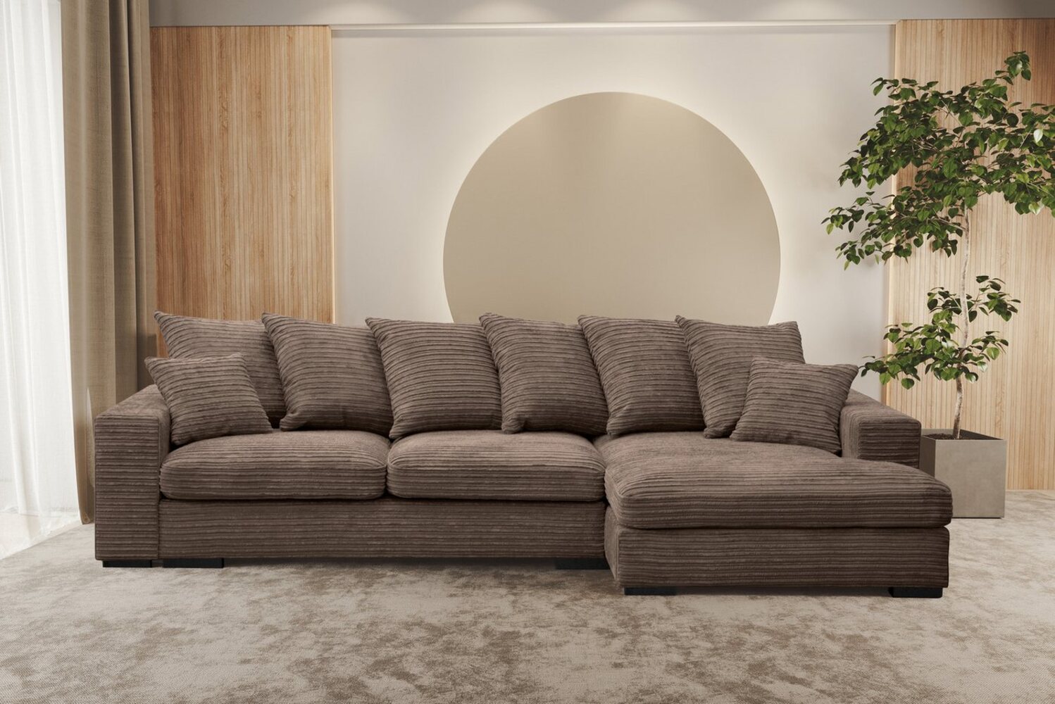 Kaiser Möbel Ecksofa Sofa L-form, Couch L-form Gabon stoff Zoom Ottomane Bild 1