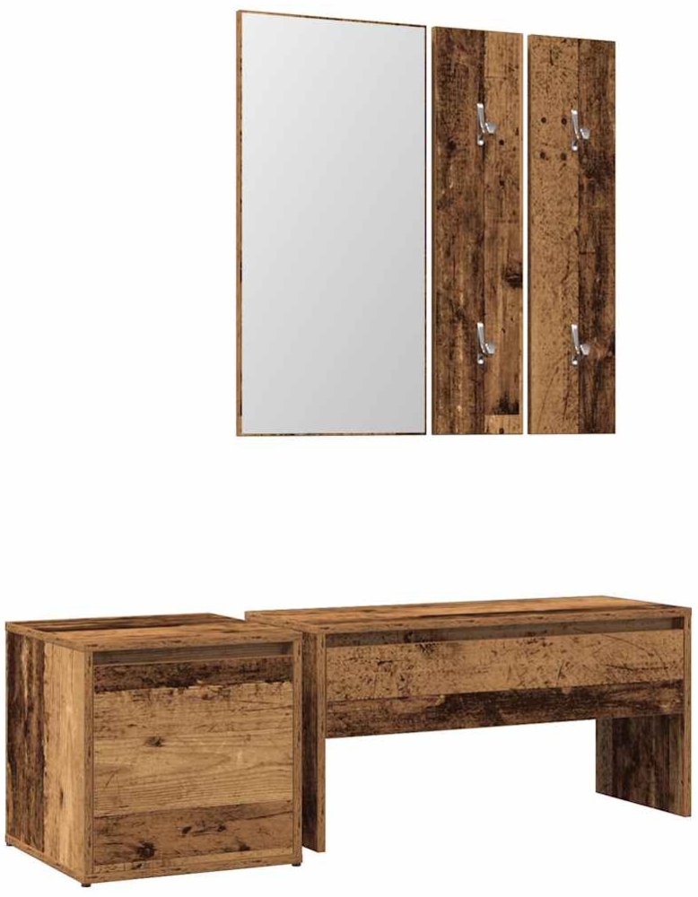 vidaXL Garderoben-Set Altholz-Optik Holzwerkstoff 3329171 Bild 1