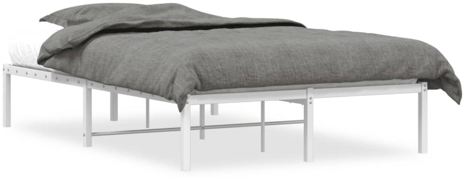 vidaXL Bettgestell Metall Weiß 120x200 cm 373671 Bild 1