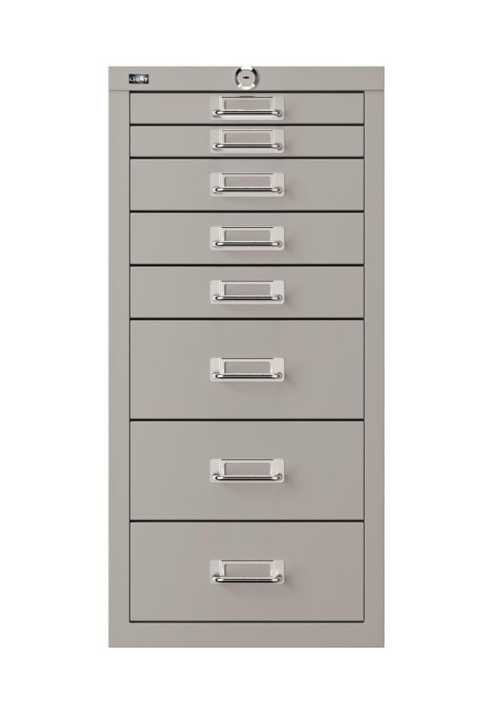 Bisley ECO Schubladenschrank, Silber, 8 Schubladen Bild 1