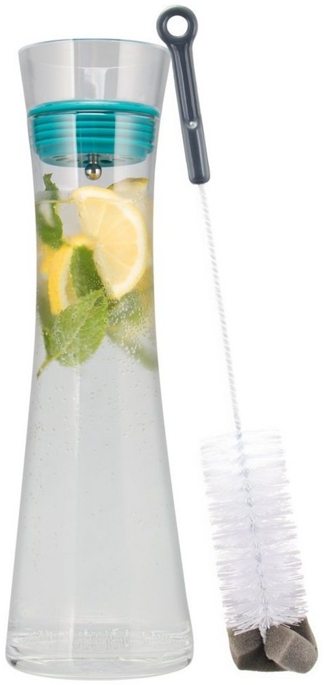 bremermann Karaffe Glaskaraffe AMISA 1,2 Liter, Wasserkaraffe, transparent (Tile Blue) Bild 1