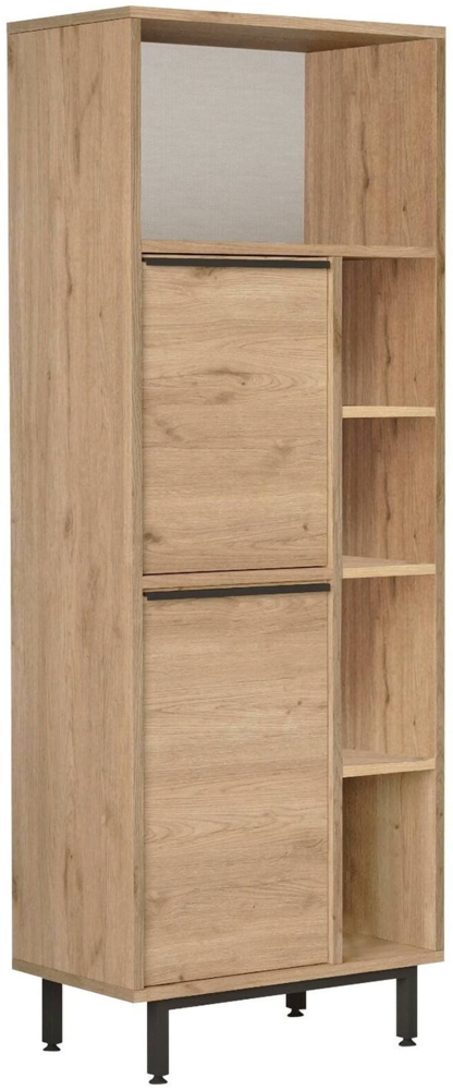 Dmora Säulenschrank Merbok, Schrank für Badezimmer oder Küche, Multifunktionaler Hochschrank, Mehrzweckschrank, 160x36 h45 cm, Nussbaum Bild 1