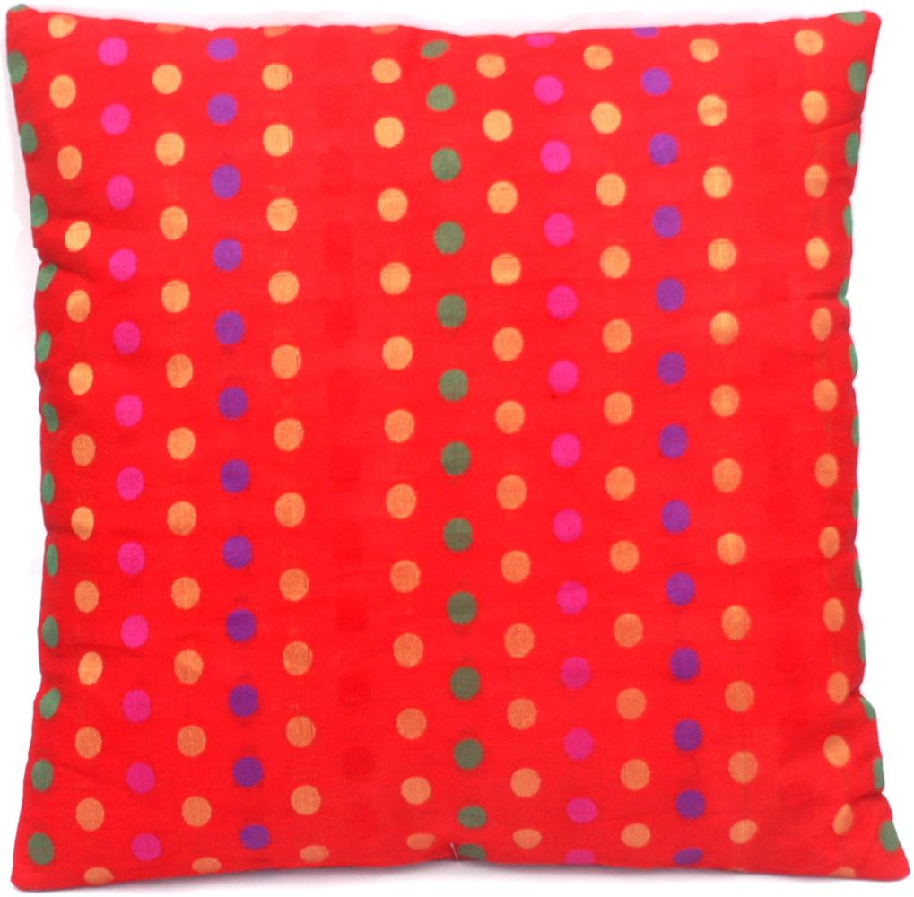 Indische Seide Deko Kissenbezüge 40 cm x 40 cm, Extravaganten Design für Sofa & Bett Dekokissen, Kissenhülle aus Jaipur-Indien. - Red Bild 1