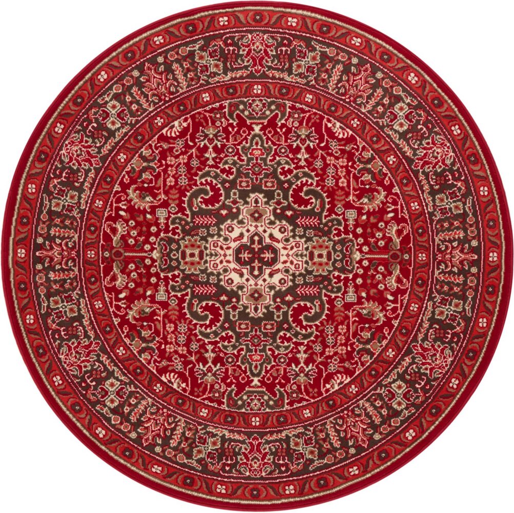 Orientalischer Kurzflor Teppich Skazar Isfahan - Oriental rot - 160 cm Durchmesser Bild 1