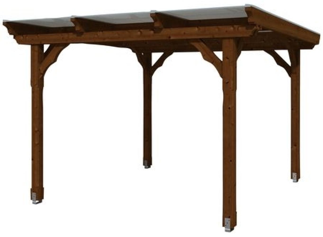 SKANHOLZ Pavillon, Flachdach, viereckig, BxT: 327x350 cm, inkl. Dacheindeckung nussbaum Gartenpavillon Bild 1