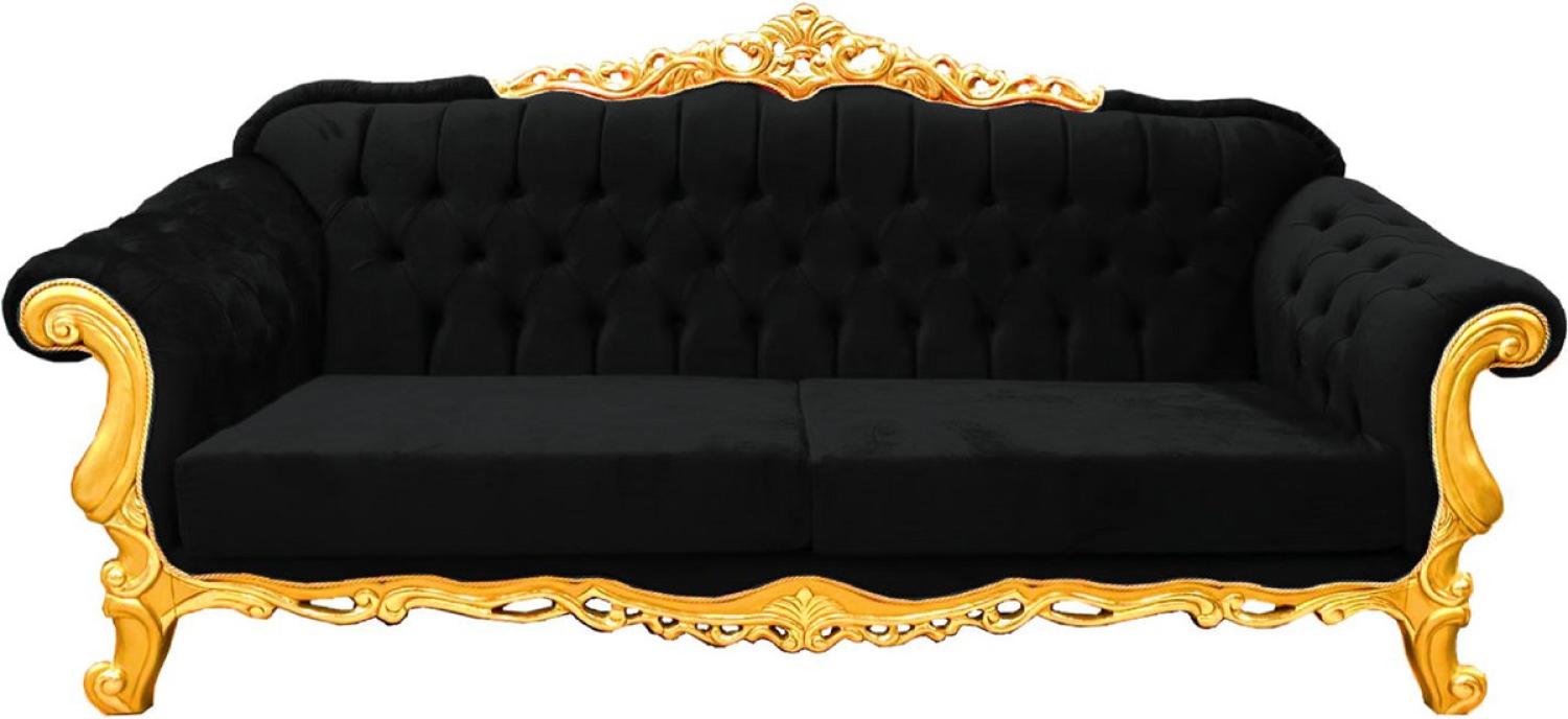 Casa Padrino Luxus Barock Sofa schwarz / gold Bild 1