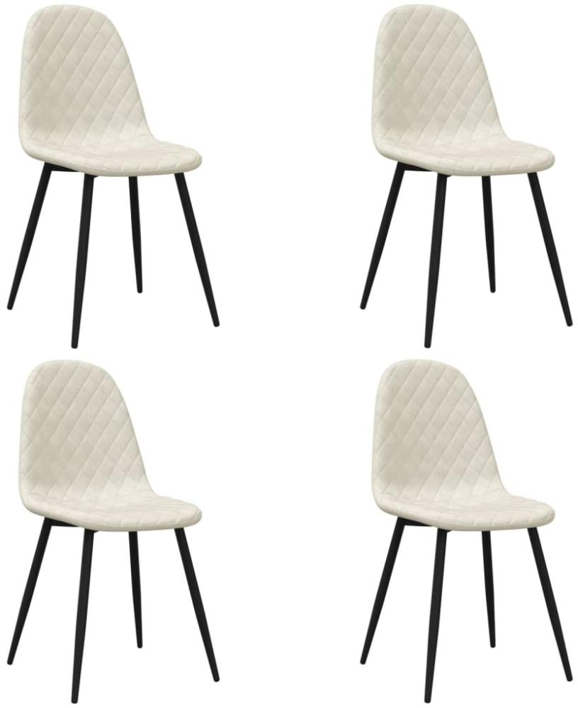 vidaXL Esszimmerstühle 4 Stk. Cremeweiß Samt [325666] Bild 1