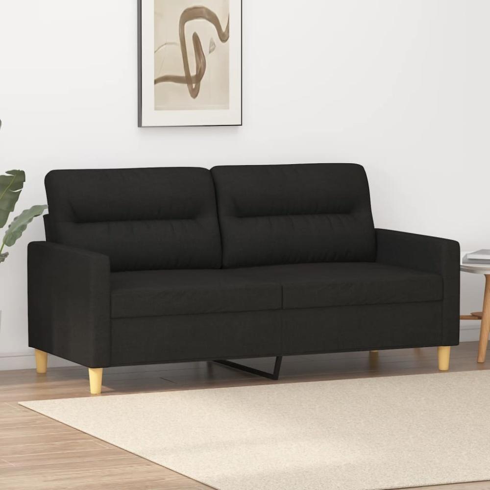 vidaXL 2-Sitzer-Sofa Schwarz 140 cm Stoff 359239 Bild 1