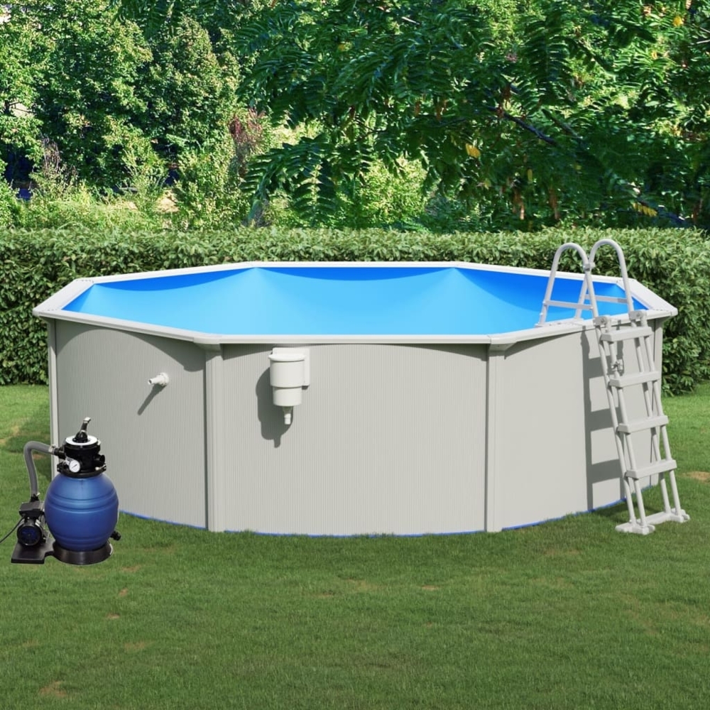 vidaXL Pool mit Sandfilterpumpe und Leiter 460x120 cm 3098053 Bild 1