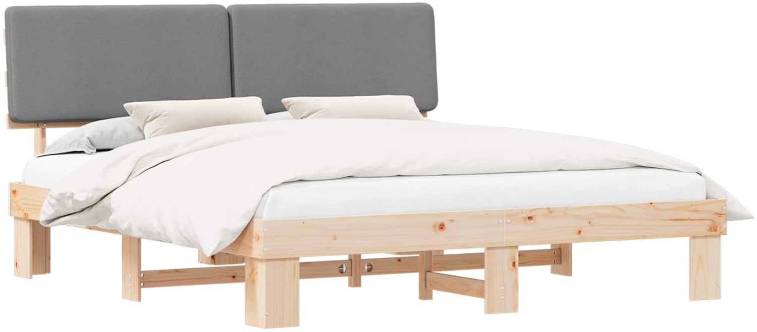vidaXL Bettgestell mit gepolstertem Kopfteil Hellgrau 180 x 200 cm 3398079 Bild 1